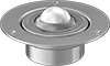 Shock-Absorbing Recessed Flange-Mount Ball Transfers