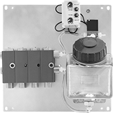 Image of Product. 4 Pumps. Front orientation. Oil-Dispensing Pumps. Air-Powered Oil-Dispensing Pump Systems, 4 Pumps.
