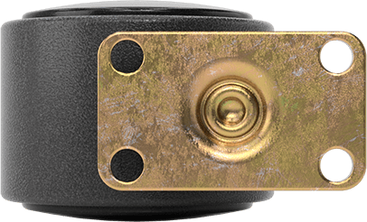 Image of Product. Top orientation. Light Duty Furniture Swivel Caster, 2" x 1-7/8" Nylon Wheel, 2" x 1-3/16" Plate.