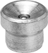 Image of Product. Front orientation. Grease Fittings. Flush-Style Grease Fittings for Unthreaded Holes, Straight with Smooth Shank.