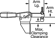 Image of Attribute. Front orientation. Contains Annotated. Side-Mount Hold-Down Toggle Clamps.