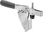 Image of Product. Front orientation. Toggle Clamps. Side-Mount Hold-Down Toggle Clamps, With Open Arm, 18-8 Stainless Steel Body.