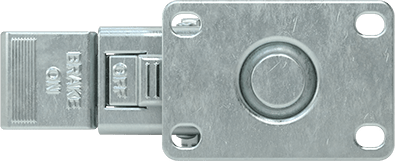 Image of Product. Top orientation. Cardinal Caster, Swivel with Total Lock and 3" Diameter Rubber Wheel.