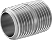 Image of Product. Male × Male. Front orientation. Pipe and Fittings. Standard-Wall Stainless Steel Threaded Pipe Nipples and Pipe, Pipe Adapters—Fully Threaded, Male, Threaded Fitting Connection.