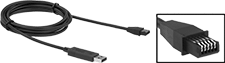 Image of Product. Front orientation. Contains Inset. Cords for Measuring Tool Data Processors. Mitutoyo USB Cords for Measuring Tool Data Processors, Straight Mitutoyo Connection, Model Number 06AFM380F.