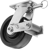 Image of Product. Swivel with Brake and Swivel Lock. Front orientation. 1 Wheel. Extra-High-Capacity Viking Casters with Phenolic Wheels, Swivel with Brake and Swivel Lock.