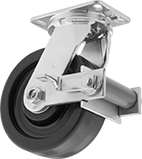 Image of Product. Swivel with Brake. Front orientation. 1 Wheel. Extra-High-Capacity Viking Casters with Phenolic Wheels, Swivel with Brake.
