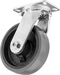 Image of Product. Swivel. Front orientation. Green Wheel. Extra-High-Capacity Viking Casters with Polyurethane Wheels, Swivel, 1 Wheel.