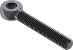 Image of Product. Front orientation. Rod Ends. Corrosion-Resistant Fully Threaded Rod End Bolts, Black-Oxide 303 Stainless Steel.