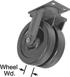 Image of Product. Dual Wheel Swivel. Front orientation. Contains Annotated. Casters. Extra-High-Capacity Compact Alliance Casters with Phenolic Wheels, 2 Wheels, Swivel.
