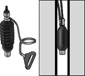 Image of ProductInUse. Front orientation. Contains Inset. Expansion Plugs. Air- and Water-Inflatable Plugs.