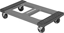 Image of Product. Front orientation. Dollies. Open-Platform Plastic Dollies, Open Rubber-Padded-Platform—Flush.