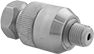 Image of Product. Front orientation. Pressure Test Fittings. Quick-Install Pressure Test Fittings, NPT Male Inlet × NPT Female Outlet Adapter with Intermittent Swivel.