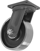 Image of Product. Swivel. Front orientation. Swivel. Extra-High-Capacity Colossus Casters with Metal Wheels.