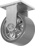 Image of Product. Rigid. Front orientation. 1 Wheel. Extra-High-Capacity Colossus Casters with Polyurethane Wheels, Rigid.