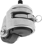 Image of Product. Front orientation. Casters. Threaded-Stem Leveling Casters, Swivel Casters, Ratchet Adjustment.