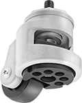 Image of Product. Front orientation. Casters. Threaded-Stem Leveling Casters, Swivel Casters, Nut Adjustment.