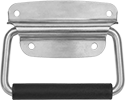 Image of Product. Front orientation. Pull Handles and Knobs. Curved Unthreaded Through-Hole-Mount Folding Pull Handles with Mounting Plate.