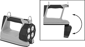Image of ProductInUse. Style C. Front orientation. Contains Annotated, Inset. Style C. Hazardous Location Pivoting-Head Flashlights.