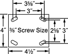 Image of Specification. Front orientation. Contains Annotated. Casters. Shock-Absorbing Casters with Rubber Wheels.