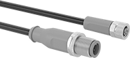 Image of Product. M12 Plug × M8 Socket. Front orientation. Metric Circular Cords. Metric Circular Cord Adapters, M12 Plug × M8 Socket.