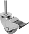 Image of Product. Back orientation. Casters. Corrosion-Resistant Threaded-Stem Casters with Polyurethane Wheels, Swivel with Total Lock.
