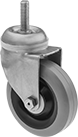 Image of Product. Front orientation. Casters. Corrosion-Resistant Threaded-Stem Casters with Rubber Wheels, Swivel.