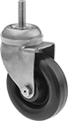 Image of Product. Front orientation. Casters. Corrosion-Resistant Threaded-Stem Casters with Polypropylene Wheels, Swivel.