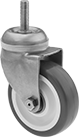 Image of Product. Front orientation. Casters. Corrosion-Resistant Threaded-Stem Casters with Polyurethane Wheels, Swivel.