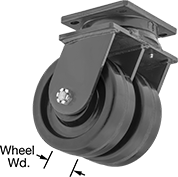 Image of Product. Swivel. Front orientation. Contains Annotated. Casters. Extra-High-Capacity Hercules Casters with Phenolic Wheels, 2 Wheels, Swivel.