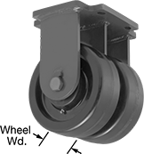 Image of Product. Rigid. Front orientation. Contains Annotated. Casters. Extra-High-Capacity Hercules Casters with Phenolic Wheels, 2 Wheels, Rigid.