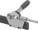 Image of ProductInUse. Front orientation. Toggle Clamps. Rail-Mount Push/Pull Toggle Clamps.