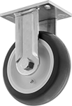 Image of Product. Rigid with Rounded Tread. Front orientation. Round Tread. High-Capacity Easy-Turn Casters with Polyurethane Wheels, Rigid.