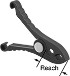Image of Product. Front orientation. Contains Annotated. Spring Clamps. Electrically Insulating Spring Clamps.