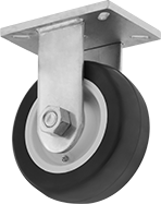 Image of Product. Rigid. Front orientation. Casters. Extra-High-Capacity Husky Casters with Polyurethane Wheels, 1 Wheel, Rigid.