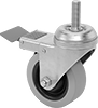 Corrosion-Resistant Threaded-Stem Casters with Rubber Wheels 