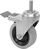 Corrosion-Resistant Threaded-Stem Casters with Rubber Wheels 