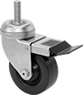 Image of Product. Back orientation. Casters. Corrosion-Resistant Threaded-Stem Casters with Polypropylene Wheels, Swivel with Total Lock.