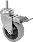 Image of Product. Back orientation. Casters. Corrosion-Resistant Threaded-Stem Casters with Rubber Wheels, Swivel with Total Lock.