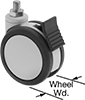 Light Duty Furniture Threaded-Stem Casters with Rubber Wheels 