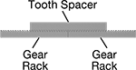 Image of ProductInUse. Front orientation. Spur Gear Rack Tooth Spacers.