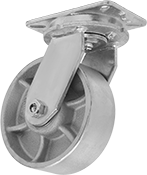Image of Product. Front orientation. Casters. Extra-High-Capacity Stronghart Casters with Metal Wheels, Swivel.