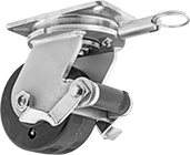 Image of Product. Front orientation. 1 Wheel. Extra-High-Capacity Stronghart Casters with Phenolic Wheels, Swivel with Brake and Swivel Lock.