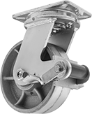 Image of Product. Front orientation. Casters. Extra-High-Capacity Stronghart Casters with Metal Wheels, Swivel with Brake.