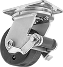 Image of Product. Front orientation. 1 Wheel. Extra-High-Capacity Stronghart Casters with Phenolic Wheels, Swivel with Brake.