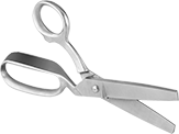 Image of Product. Style E. Front orientation. Scissors. Scissors for Kevlar and Abrasive Materials, Offset Handle, Style E.