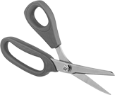 Image of Product. Style D. Front orientation. Scissors. Scissors for Kevlar and Abrasive Materials, Offset Handle, Style D.