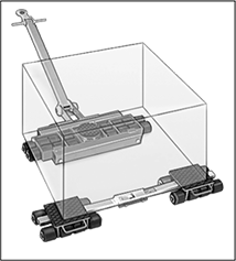 Image of System. Styles B and D Shown Together. Front orientation. Dollies. Steering High-Capacity Roller Dollies for Uneven Surfaces.