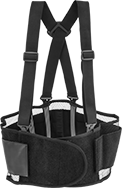 Image of Product. Front orientation. Back-Support Belts. Belt with Shoulder Straps and Plastic Lumbar Support Strips.
