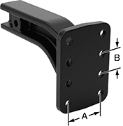 Image of Product. Front orientation. Contains Annotated. Hitch Inserts. Mounting Plate Hitch Inserts for Drawbar Couplers, 8 Mounting Holes.